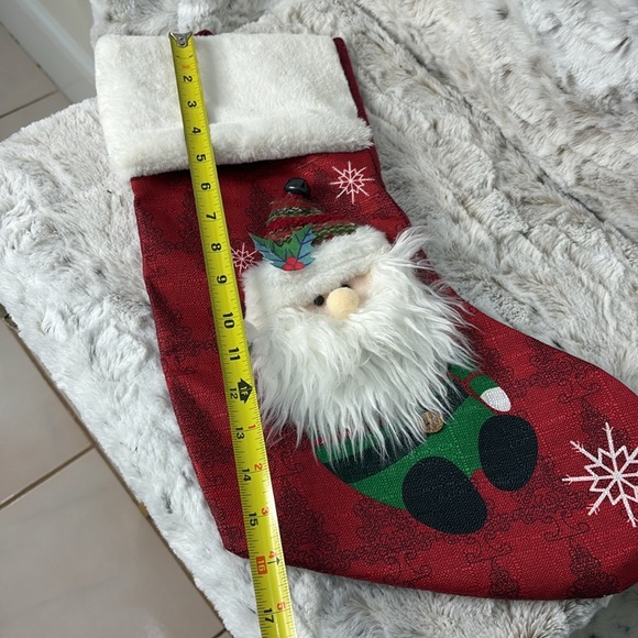 Adorable Red Christmas Stocking with Santa Design & Real Bell - Picture 6 of 10